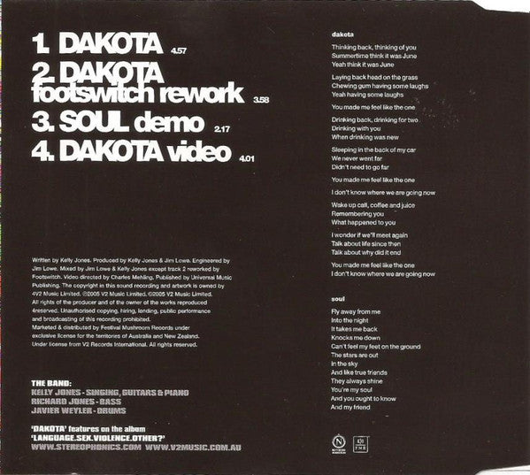Stereophonics : Dakota (CD, Single, Enh)