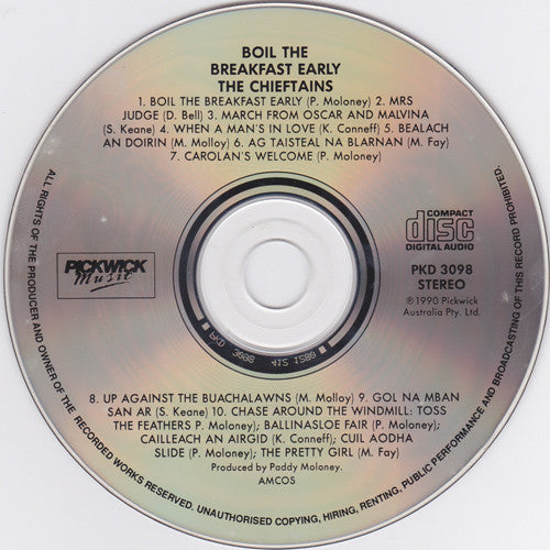 The Chieftains : Boil The Breakfast Early (CD, Album)