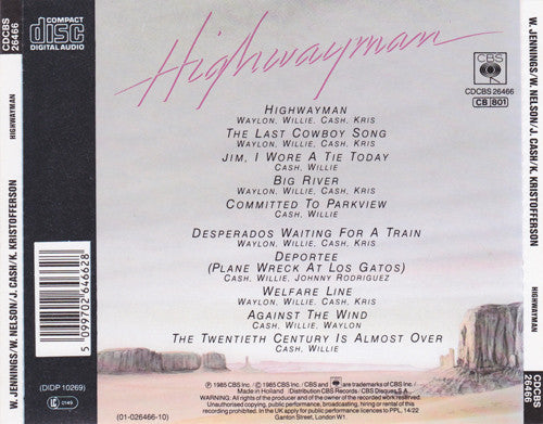Waylon Jennings, Willie Nelson, Johnny Cash, Kris Kristofferson : Highwayman (CD, Album)
