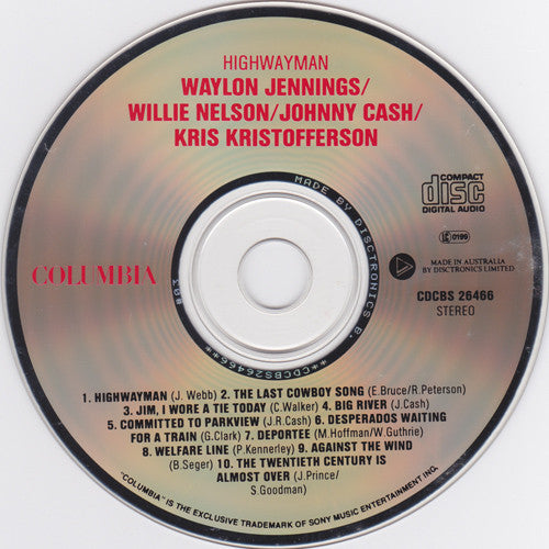 Waylon Jennings, Willie Nelson, Johnny Cash, Kris Kristofferson : Highwayman (CD, Album)