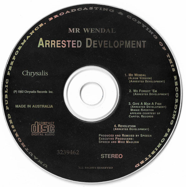 Arrested Development : Mr. Wendal (CD, Single)