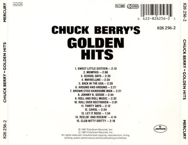 Chuck Berry : Chuck Berry's Golden Hits (CD, Album, RE)