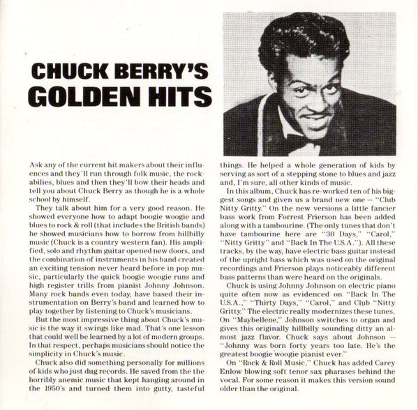 Chuck Berry : Chuck Berry's Golden Hits (CD, Album, RE)