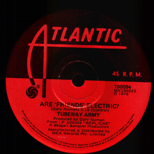 Tubeway Army : Are 'Friends' Electric? (7", Single)