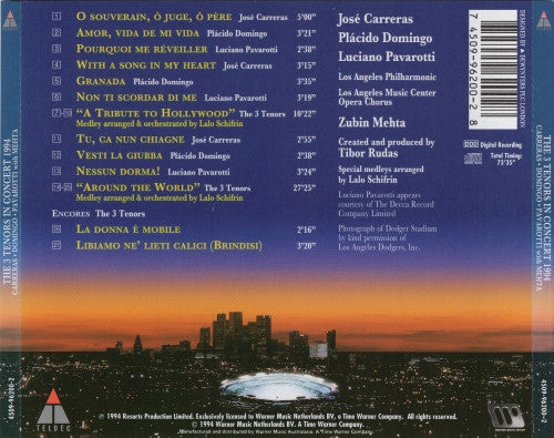 José Carreras - Placido Domingo - Luciano Pavarotti With Zubin Mehta : The 3 Tenors In Concert 1994 (CD, Album, Num)