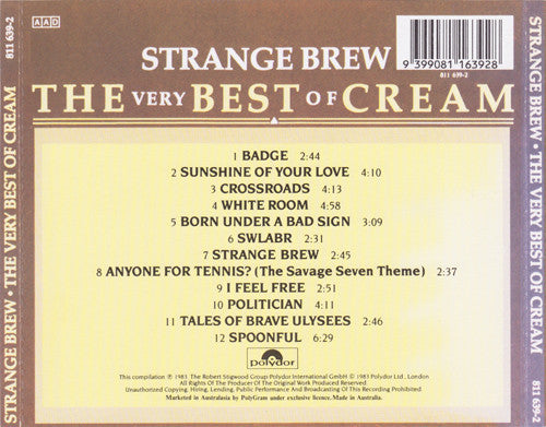 Cream (2) : Strange Brew - The Very Best Of Cream (CD, Comp, RE)