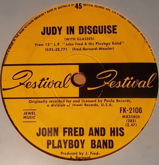 John Fred & His Playboy Band : Judy In Disguise (7", Single)