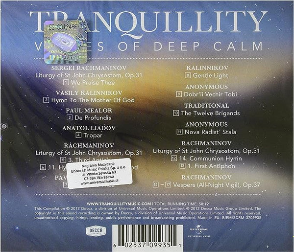 St. Petersburg Chamber Choir* : Tranquillity Voices Of Deep Calm (CD, Album, Comp)