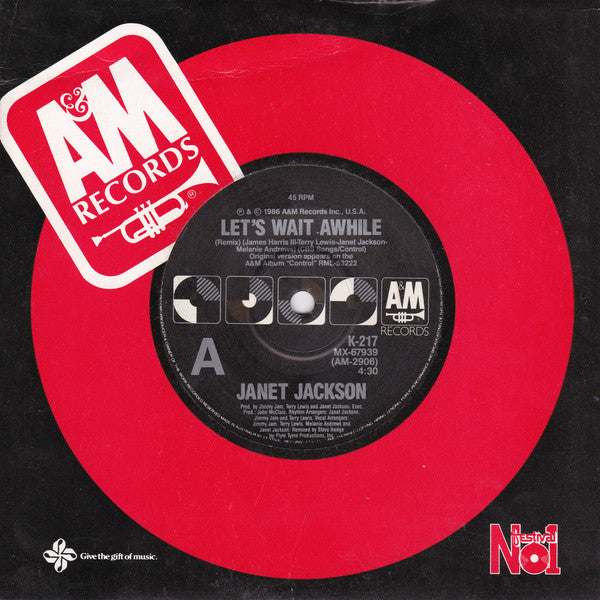 Janet Jackson : Let's Wait Awhile (7", Gen)