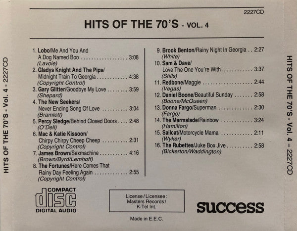 Various : Hits Of The 70's - Vol. 4 (CD, Comp)
