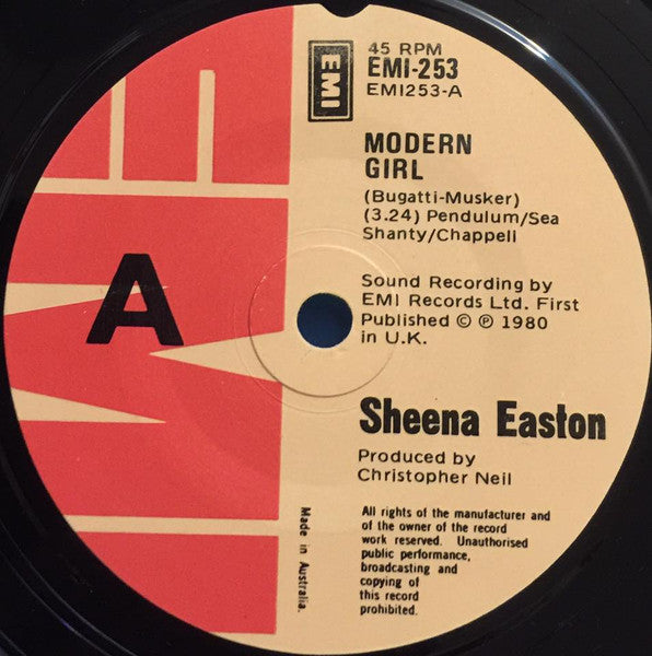 Sheena Easton : Modern Girl (7")