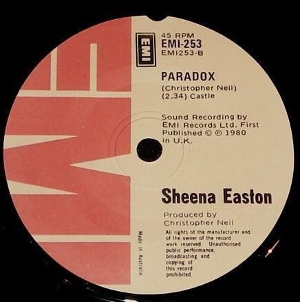 Sheena Easton : Modern Girl (7")