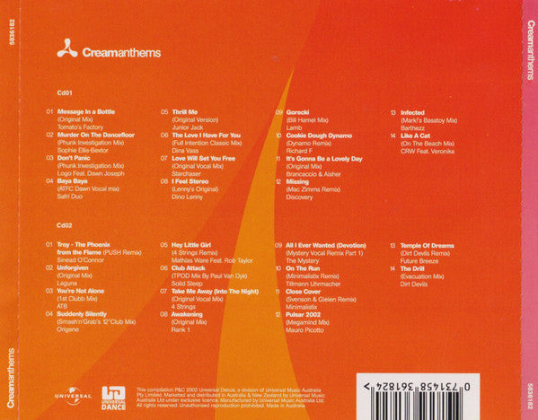 Various : Cream Anthems Winter 2002 (2xCD, Comp, Mixed)