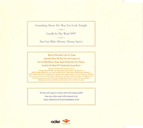 Elton John : Something About The Way You Look Tonight / Candle In The Wind 1997 (CD, Single)