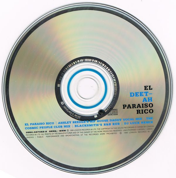 Deetah : El Paraiso Rico (CD, Maxi)