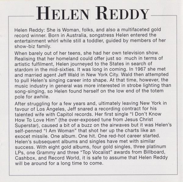 Helen Reddy : The Best Of Helen Reddy (CD, Comp)