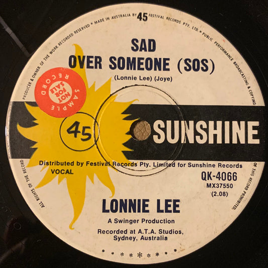 Lonnie Lee : Sad Over Someone (SOS) (7", Single)