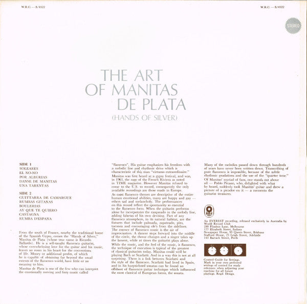 Manitas De Plata : The Art Of Manitas De Plata (LP, Comp, Club)
