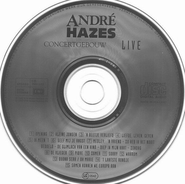 André Hazes : Concertgebouw Live (CD, Album)