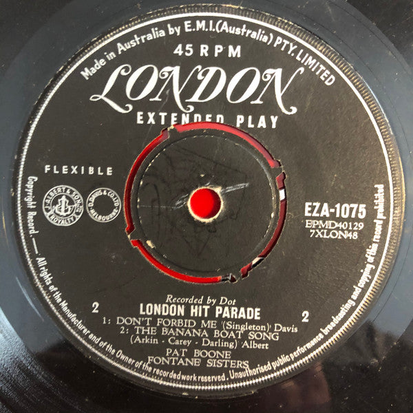 Tab Hunter / The Hilltoppers / Pat Boone / The Fontane Sisters : London Hit Parade, Vol. 1 (7", EP, Comp)