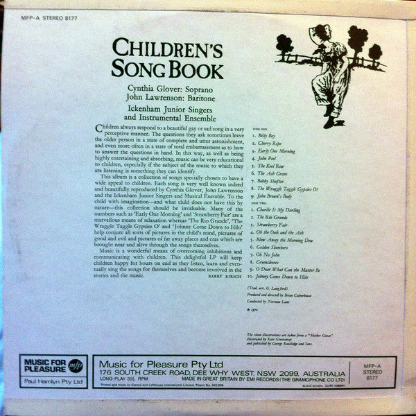 Cynthia Glover, John Lawrenson : Children's Song Book (LP)