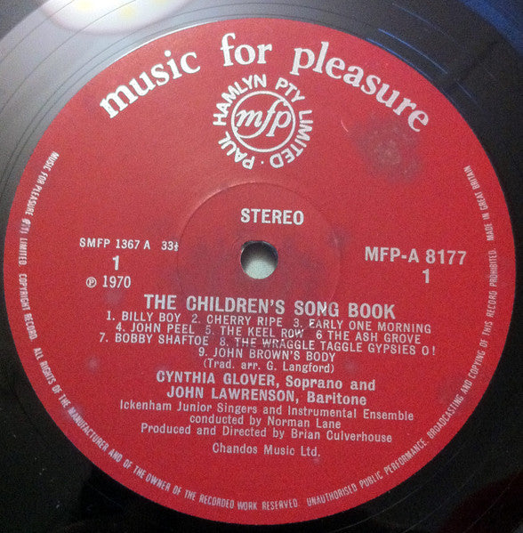 Cynthia Glover, John Lawrenson : Children's Song Book (LP)