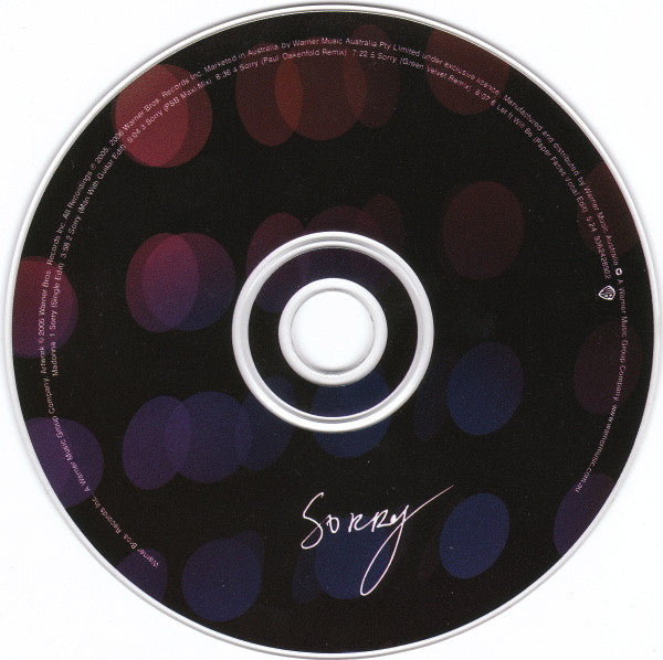 Madonna : Sorry (CD, Single)