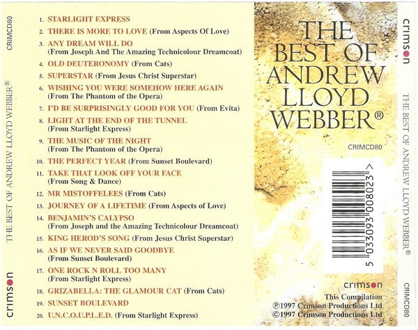 Andrew Lloyd Webber : The Best Of Andrew Lloyd Webber (CD, Comp)