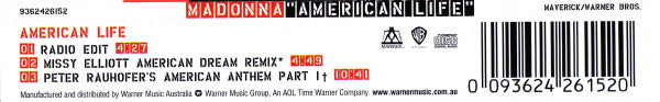 Madonna : American Life (HDCD, Single, CD1)