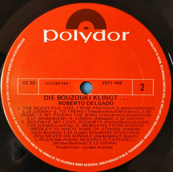 Roberto Delgado : Die Bouzouki Klingt... (LP, Album)