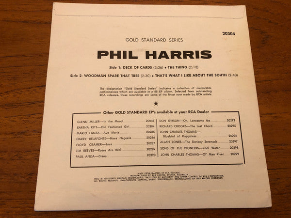 Phil Harris : Deck Of Cards (7", EP, Mono, RE)