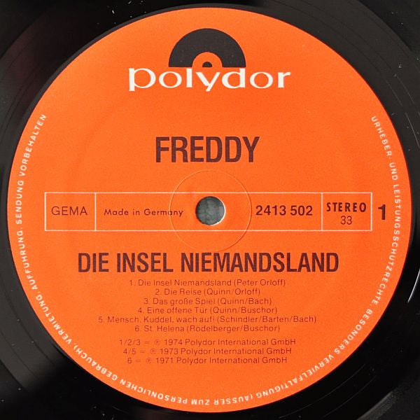 Freddy Quinn : Die Insel Niemandsland (LP, Comp)