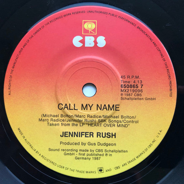 Jennifer Rush Duet With Elton John : Flames Of Paradise (7", Single, Ltd)