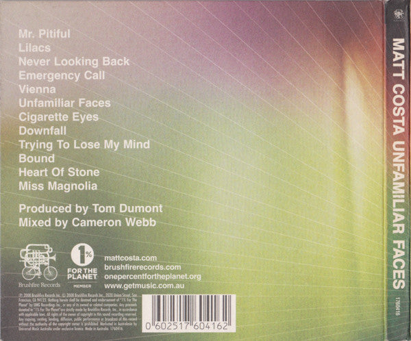 Matt Costa : Unfamiliar Faces (CD, Album, Dig)