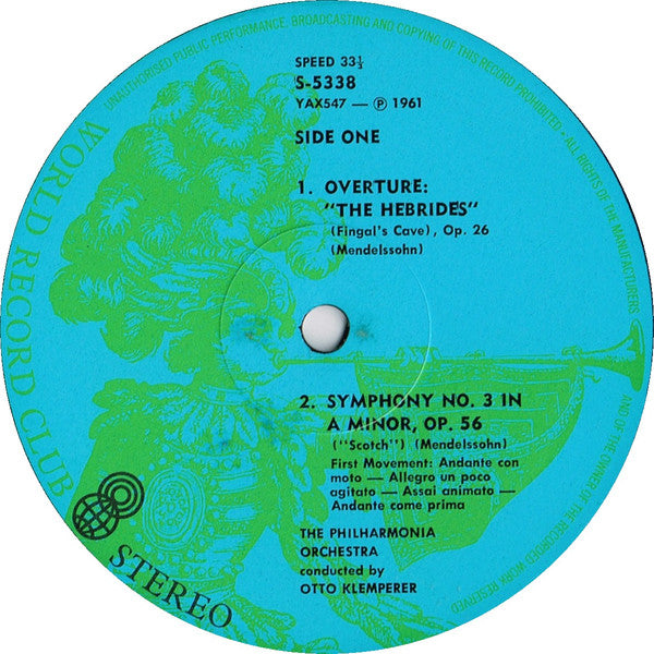 Mendelssohn* : Symphony No. 3 (Scotch) (LP, Album, Club)