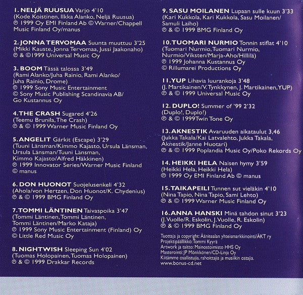Various : Bonus CD 10: Kotimainen Rock & Pop '99 (CD, Comp, Promo)