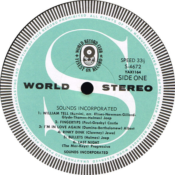 Sounds Incorporated : Sounds Incorporated (LP, Album, Club)