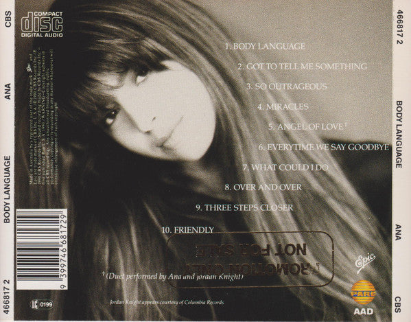 Ana : Body Language (CD, Album)