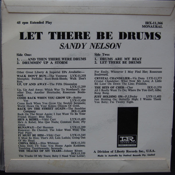 Sandy Nelson : Let There Be Drums (7", EP, Mono)