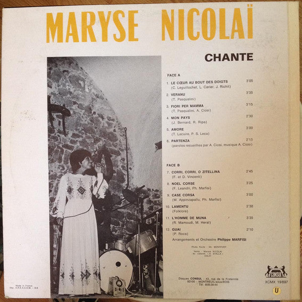 Maryse Nicolaï : Chante (LP, Album)