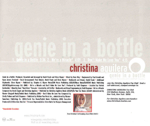 Christina Aguilera : Genie In A Bottle (CD, Single)