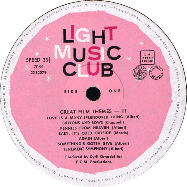 Bobby Richards And His Orchestra : Great Film Themes III (LP, Album, Mono, Club)