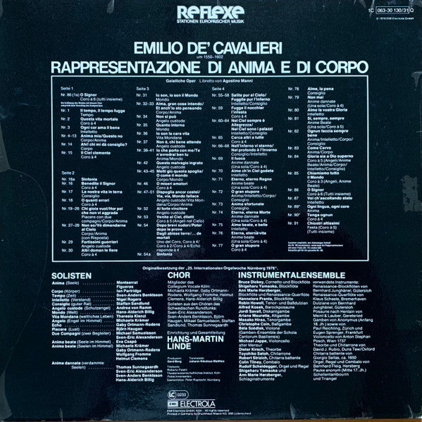Emilio De' Cavalieri : Rappresentazione Di Anima E Di Corpo (2xLP, Quad)