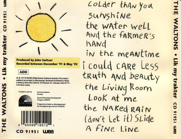 The Waltons* : Lik My Trakter (CD, Album, RE)