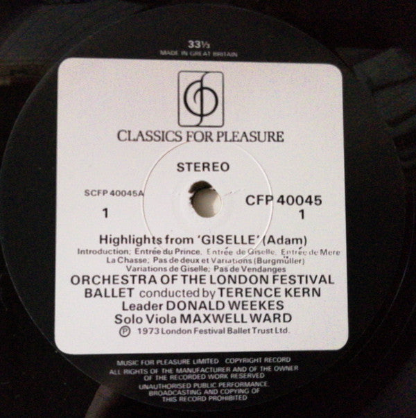 The London Festival Ballet Orchestra : Adam - Highlights From Giselle (LP)