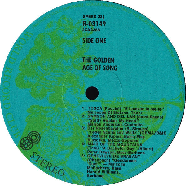 Various : The Golden Age Of Song, Vol. 1 (LP, Comp, Mono, Club)