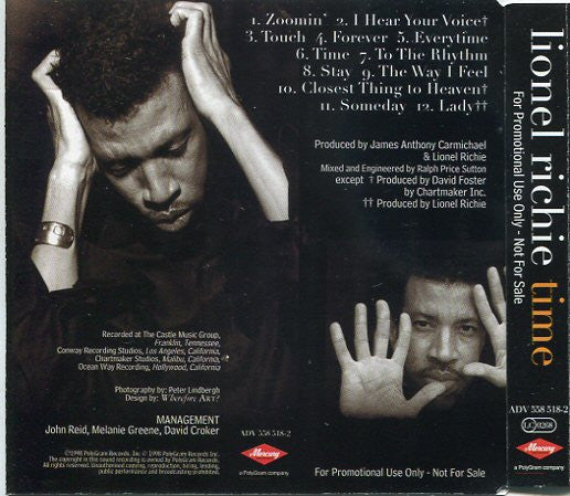 Lionel Richie : Time (CD, Album, Promo, Adv)