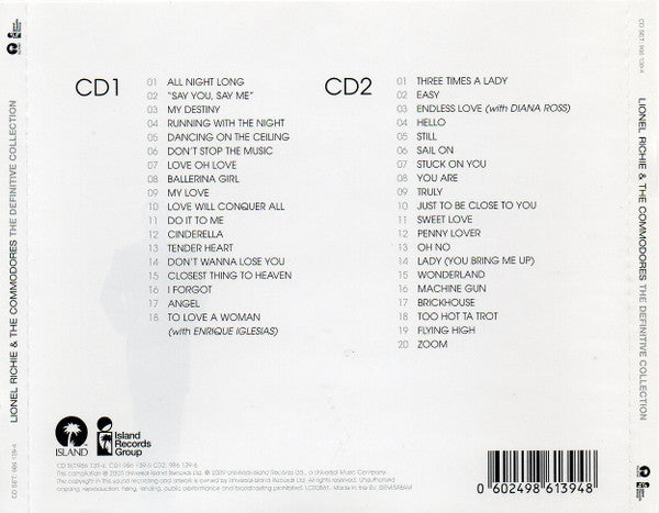 Lionel Richie & The Commodores* : The Definitive Collection (2xCD, Comp, RE, RM)