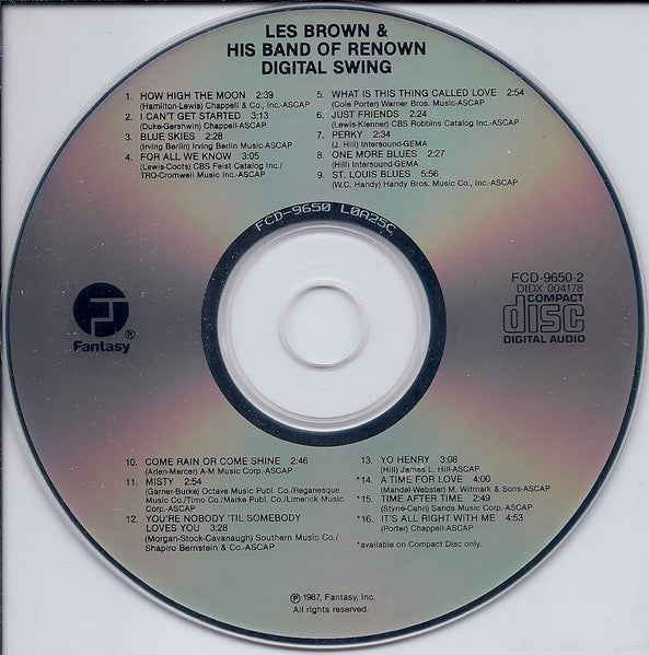 Les Brown And His Band Of Renown : Digital Swing (50th Anniversary Les Brown And His Band Of Renown) (CD, Album)