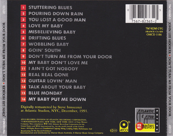 John Lee Hooker : Don't Turn Me From Your Door: John Lee Hooker Sings His Blues (CD, Album, RE, RM)